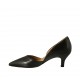Zapato abierto para mujer en piel negra tacon 5 - Tallas disponibles:  34, 43