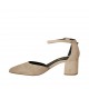 Woman's open shoe with strap in rose suede heel 5 - Available sizes:  42, 45, 46