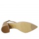 Zapato abierto con cinturon para mujer en gamuza rosa tacon 5 - Tallas disponibles:  42, 45, 46