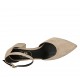 Zapato abierto con cinturon para mujer en gamuza rosa tacon 5 - Tallas disponibles:  42, 45, 46