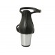Chaussure ouverte pour femmes en cuir noir et cuir lamé argent avec courroie talon 5 - Pointures disponibles:  42, 43