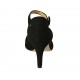 Zapato abierto para mujer con cinturon en gamuza negra tacon 7 - Tallas disponibles:  34, 43, 44, 45