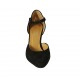 Escarpin ouvert pour femmes avec courroie en daim noir talon 7 - Pointures disponibles:  34, 43, 44, 45