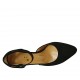 Zapato abierto para mujer con cinturon en gamuza negra tacon 7 - Tallas disponibles:  34, 43, 44, 45