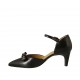 Scarpa aperta da donna con cinturino e fiocco in pelle nera tacco 7 - Misure disponibili: 34, 42, 43, 44, 45, 46