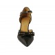 Scarpa aperta da donna con cinturino e fiocco in pelle nera tacco 7 - Misure disponibili: 34, 42, 43, 44, 45, 46