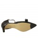 Scarpa aperta da donna con cinturino e fiocco in pelle nera tacco 7 - Misure disponibili: 34, 42, 43, 44, 45, 46