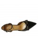 Scarpa aperta da donna con cinturino e fiocco in pelle nera tacco 7 - Misure disponibili: 34, 42, 43, 44, 45, 46