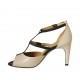 Scarpa aperta da donna con cinturini in pelle nude e nera tacco 8 - Misure disponibili: 32, 33, 34, 42, 43, 44, 45, 46