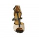 Scarpa aperta da donna con cinturini in pelle nude e nera tacco 8 - Misure disponibili: 32, 33, 34, 42, 43, 44, 45, 46