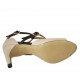 Scarpa aperta da donna con cinturini in pelle nude e nera tacco 8 - Misure disponibili: 32, 33, 34, 42, 43, 44, 45, 46