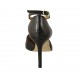 Scarpa aperta da donna con cinturino alla caviglia in pelle nera tacco 8 - Misure disponibili: 33, 34, 42, 43, 45, 46