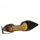 Zapato abierto para mujer con cinturon al tobillo en piel negra tacon 8 - Tallas disponibles:  42, 43, 45