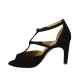 Scarpa aperta da donna con cinturini in camoscio nero tacco 8 - Misure disponibili: 32, 33, 34, 42, 43, 44, 45, 46