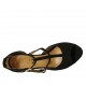 Scarpa aperta da donna con cinturini in camoscio nero tacco 8 - Misure disponibili: 32, 33, 34, 42, 43, 44, 45, 46