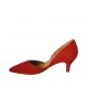Woman's open shoe in red suede heel 5 - Available sizes:  33, 34, 42, 43, 44, 45, 46