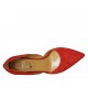 Woman's open shoe in red suede heel 5 - Available sizes:  33, 34, 42, 43, 44, 45, 46