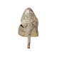 Woman's open shoe in beige and brown printed suede heel 8 - Available sizes:  42