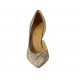 Zapato abierto para mujer en gamuza estampada beis y marron tacon 8 - Tallas disponibles:  42
