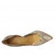 Zapato abierto para mujer en gamuza estampada beis y marron tacon 8 - Tallas disponibles:  42