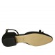 Scarpa aperta da donna con cinturino, fiocco e borchie in camoscio nero tacco 2 - Misure disponibili: 33, 42, 43, 44, 46