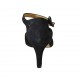 Woman's open shoe with strap in blue suede heel 7 - Available sizes:  43, 44, 45