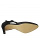 Woman's open shoe with strap in blue suede heel 7 - Available sizes:  43, 44, 45
