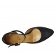 Scarpa aperta da donna con cinturino in camoscio blu tacco 7 - Misure disponibili: 43, 44, 45