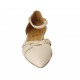 Woman's open shoe with strap and studs in nude leather heel 1 - Available sizes:  33, 45, 46