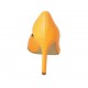 Woman's pump with sidecut in fluorescent orange leather heel 8 - Available sizes:  33, 34, 42, 43