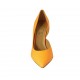Woman's pump with sidecut in fluorescent orange leather heel 8 - Available sizes:  33, 34, 42, 43