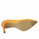 Woman's pump with sidecut in fluorescent orange leather heel 8 - Available sizes:  33, 34, 42, 43