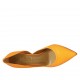 Escarpin pour femmes à côté ouvert en cuir orange fluorescent  talon 8 - Pointures disponibles:  33, 34, 42, 43