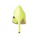 Woman's pump with sidecut in fluorescent yellow leather heel 8 - Available sizes:  33, 34, 42, 43, 44
