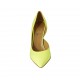 Woman's pump with sidecut in fluorescent yellow leather heel 8 - Available sizes:  33, 34, 42, 43, 44