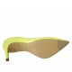 Scarpa aperta al lato da donna in pelle gialla fluorescente tacco 8 - Misure disponibili: 33, 34, 42, 43, 44