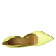 Woman's pump with sidecut in fluorescent yellow leather heel 8 - Available sizes:  33, 34, 42, 43, 44