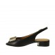 Sandalo da donna con accessorio in pelle nera tacco 2 - Misure disponibili: 42, 43, 44, 45, 46