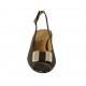 Sandalo da donna con accessorio in pelle nera tacco 2 - Misure disponibili: 42, 43, 44, 45, 46