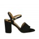 Damensandale mit Riem aus schwarzem Satin Absatz 8 - Verfügbare Größen:  32, 33, 34, 42, 43