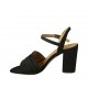 Sandale pour femmes avec courroie en satin noir talon 8 - Pointures disponibles:  32, 33, 34, 42, 43