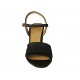 Sandalo da donna con cinturino in raso nero tacco 8 - Misure disponibili: 32, 33, 34, 42, 43, 44, 45, 46
