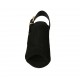 Sandalo da donna in camoscio di colore nero con fibbia tacco 8 - Misure disponibili: 32, 33, 34, 42, 43, 44, 45