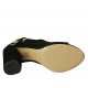 Sandalo da donna in camoscio di colore nero con fibbia tacco 8 - Misure disponibili: 32, 33, 34, 42, 43, 44, 45