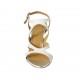 Sandalo da donna con cinturino in pelle bianca e argento tacco 8 - Misure disponibili: 31, 32, 34, 42, 43, 45, 46, 47
