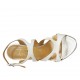 Sandalo da donna con cinturino in pelle bianca e argento tacco 8 - Misure disponibili: 31, 32, 34, 42, 43, 45, 46, 47