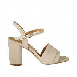 Sandalo da donna con cinturino in pelle nude tacco 8 - Misure disponibili: 42, 43, 45, 46