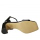 Sandalia para mujer con cinturon en gamuza negra y tejido azul claro brillante tacon 7 - Tallas disponibles:  32, 34, 43, 46