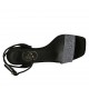 Sandalo da donna con cinturino in camoscio nero e tessuto glitterato azzurro tacco 7 - Misure disponibili: 32, 34, 43, 46