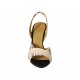 Sandale pour femmes en satin noir, cuir rose et imprimé floreal multicouleur talon 8 - Pointures disponibles:  31, 32, 34, 42, 43, 46, 47